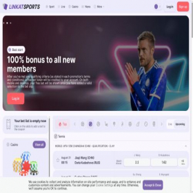 Скриншот главной страницы сайта linkatsports.com