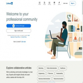 Скриншот главной страницы сайта linkedin.com
