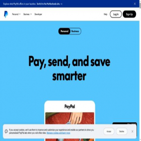 Скриншот главной страницы сайта paypal.com