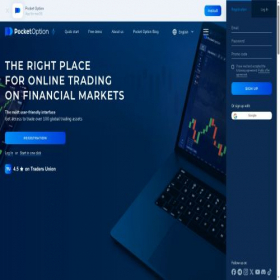 Скриншот главной страницы сайта pocketoption.com