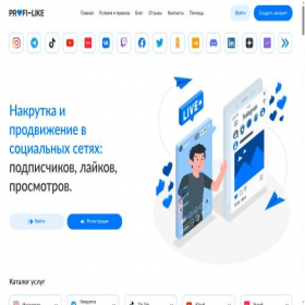 Скриншот главной страницы сайта profi-like.ru