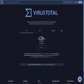 Скриншот главной страницы сайта virustotal.com